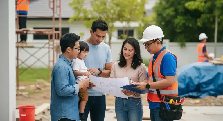 7 Essential Steps for Your Homebuilding Checklist Malaysia 2 Malaysian home construction, family planning, contractor collaboration