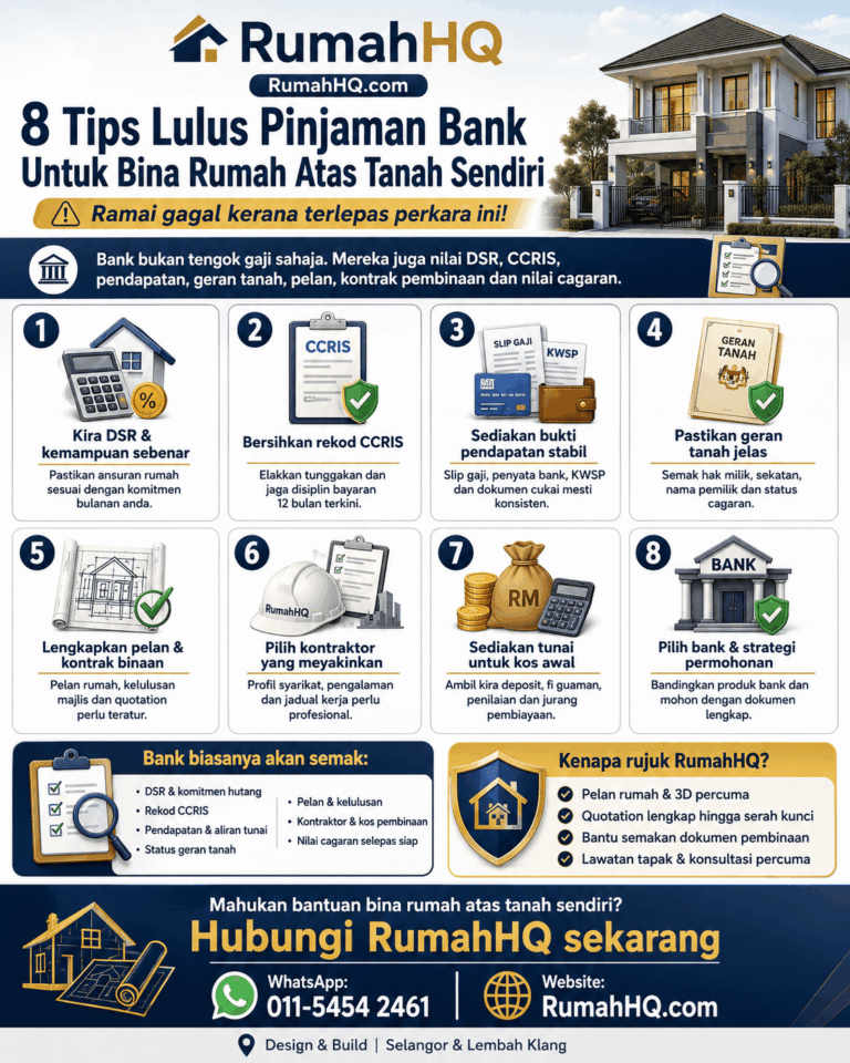 8 Tips Lulus Pinjaman Bank Untuk Bina Rumah Atas Tanah Sendiri — Ramai Gagal Kerana Terlepas Perkara