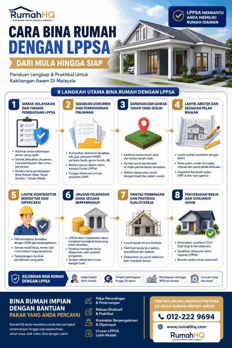 Cara Bina Rumah Dengan LPPSA Dari Mula Hingga Siap: 8 Langkah Wajib Penjawat Awam Elak Loan Lulus Tapi Rumah Tak Jalan! | RumahHQ 3 Cara Bina Rumah Dengan LPPSA Dari Mula Hingga Siap 8 Langkah Wajib Penjawat Awam Elak Loan Lulus Tap