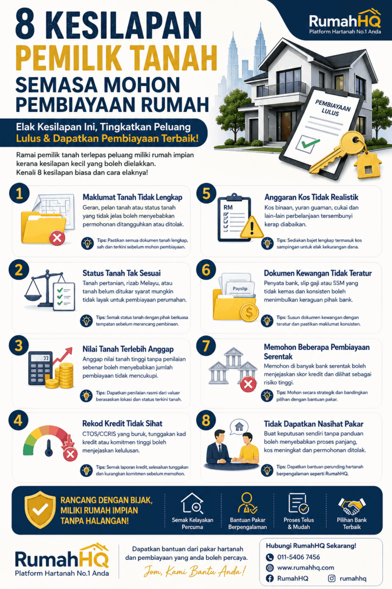 Jangan Mohon Pembiayaan Rumah Sebelum Tahu 8 Kesilapan Ini — Ramai Pemilik Tanah Tersangkut Kerana Salah Langkah! | RumahHQ 1 Jangan Mohon Pembiayaan Rumah Sebelum Tahu 8 Kesilapan Ini — Ramai Pemilik Tanah Tersangkut Kerana S